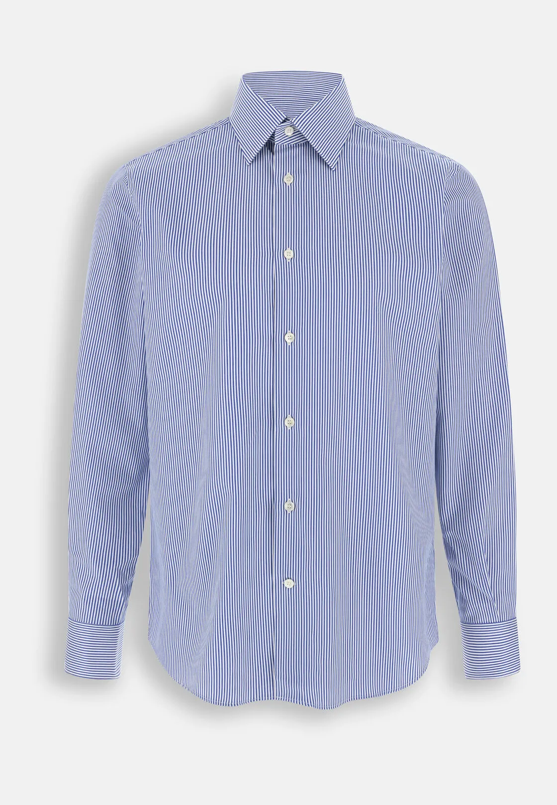 Boggi, Camicia A Righe In Twill Di Cotone Regular Fit, Uomo, Blu, Taglia: 39 - immagine 6