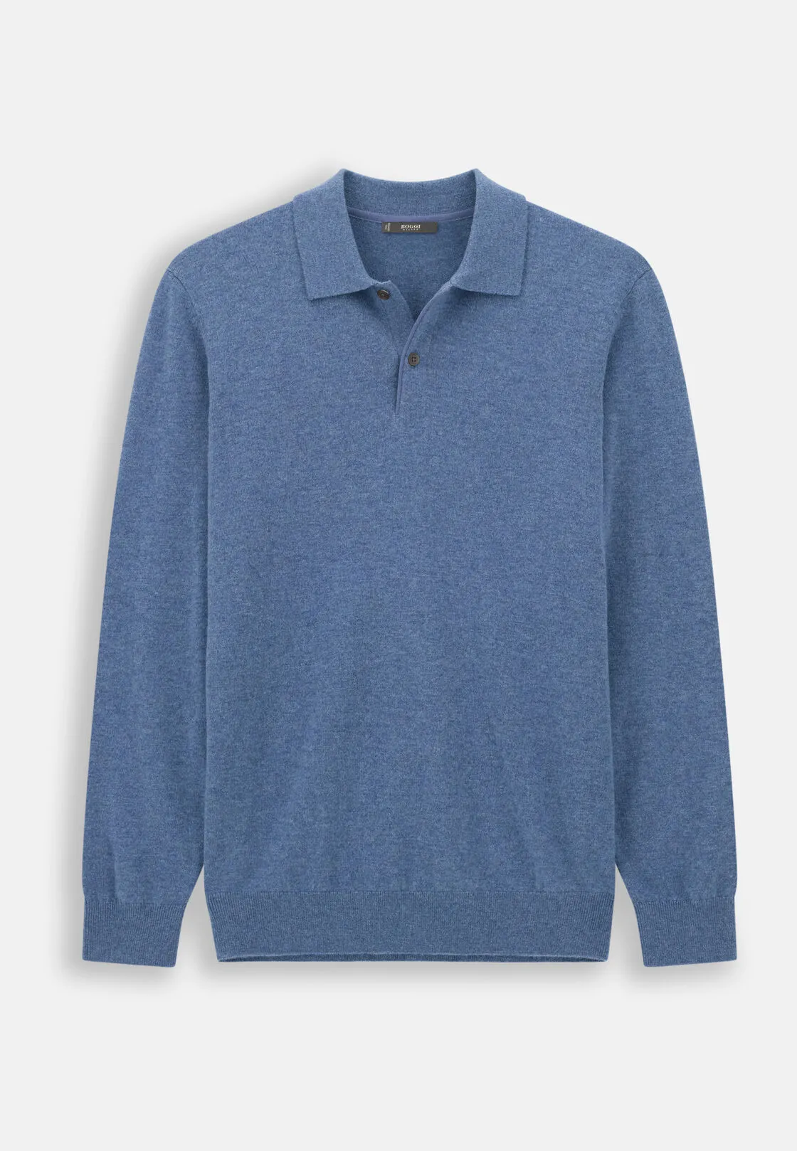 Boggi, Polo Di Maglia In Lana Cashmere, Uomo, Azzurro, Taglia: M - immagine 5