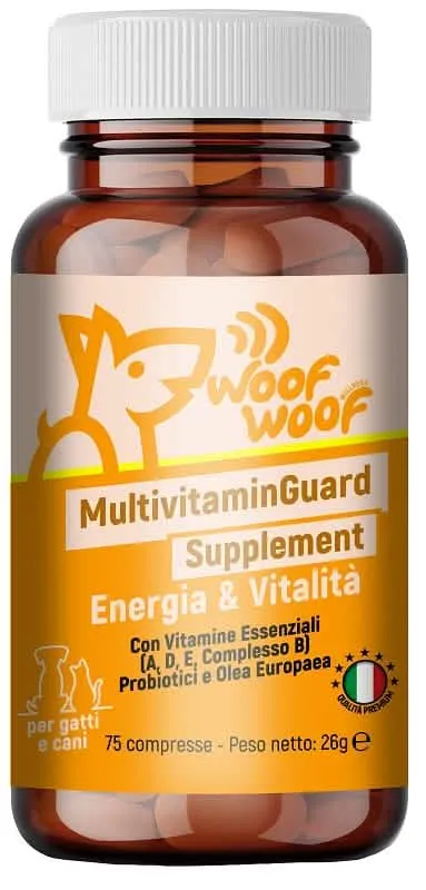 Woof woof wellness multivitaminguard energia cani e gatti 75 compresse - immagine 1