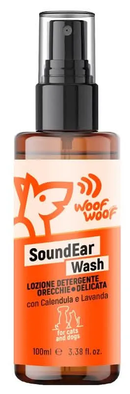 Woof woof wellness soundear wash detergente orecchie con calendula e lavanda 100 ml - immagine 1