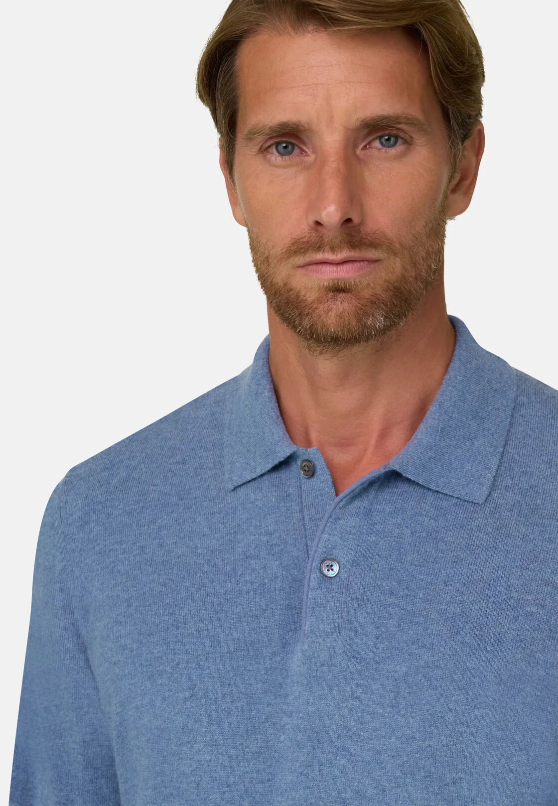 Boggi, Polo Di Maglia In Lana Cashmere, Uomo, Azzurro, Taglia: XL - immagine 3