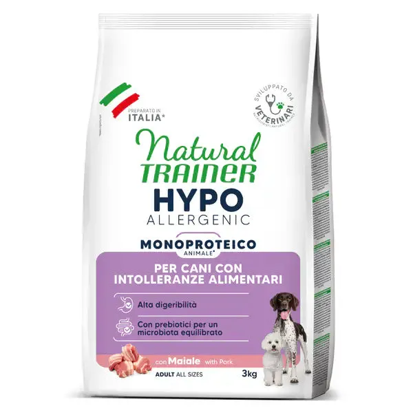 Natural Trainer Hypo Diet Monoproteico All Breeds Adult Dog con Maiale 3 kg - Crocchette monoproteiche cane - immagine 1