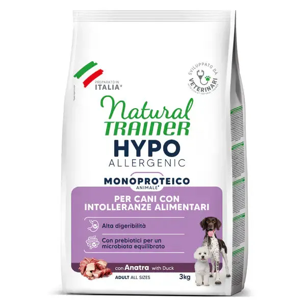 Natural Trainer Hypo Diet Monoproteico All Breeds Adult Dog con Anatra 3 kg - Crocchette monoproteiche cane - immagine 1