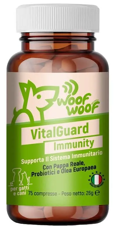 Woof woof wellness vitalguard immunity sistema immunitario cani e gatti 75 compresse - immagine 1