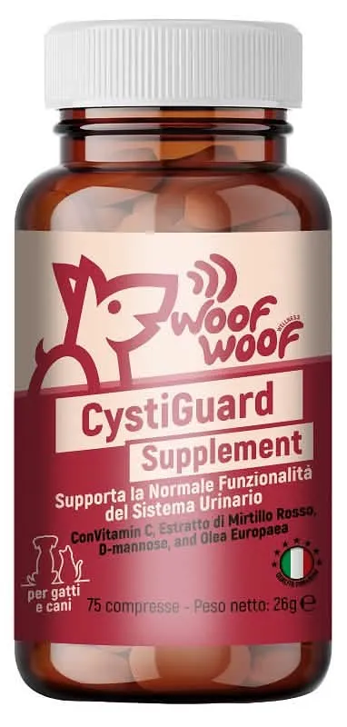Woof woof wellness cystiguard supplement sistema urinario cani e gatti 75 compresse - immagine 1