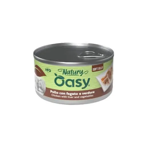 Oasy wet dog natury soft jelly pollo con fegato e verdure lattina 150 g - immagine 1