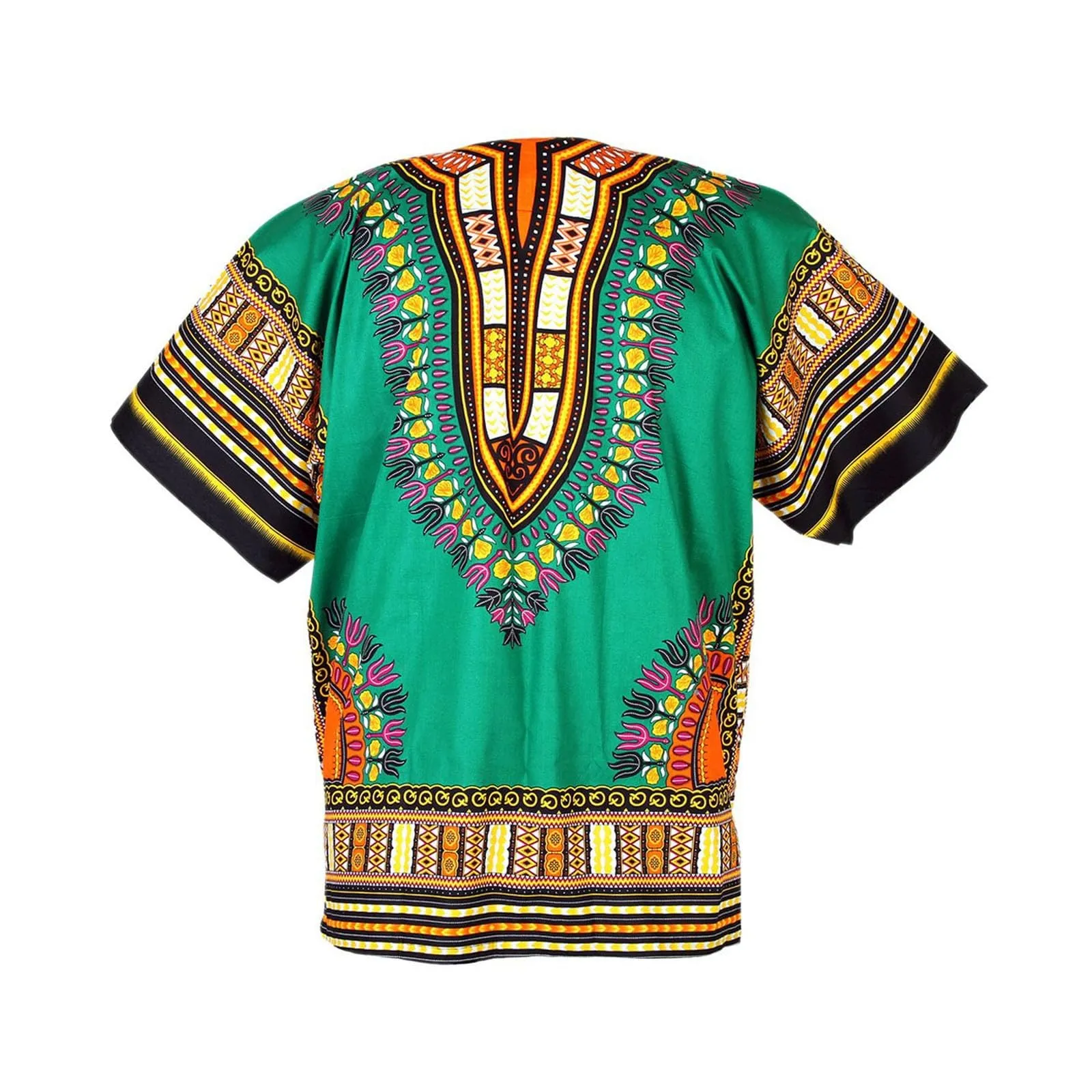 Mymyguoe Maglietta da uomo africana Dashiki Colorata Hippie Festival Abbigliamento Estivo Africa Style Dashiki Tee Shirt Stampa Floreale Camicia Tradizionale Africana Dashiki, verde, L - immagine 6