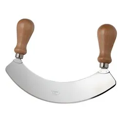 Mezzaluna manici faggio lama(30cm) Inox 4V - immagine 1