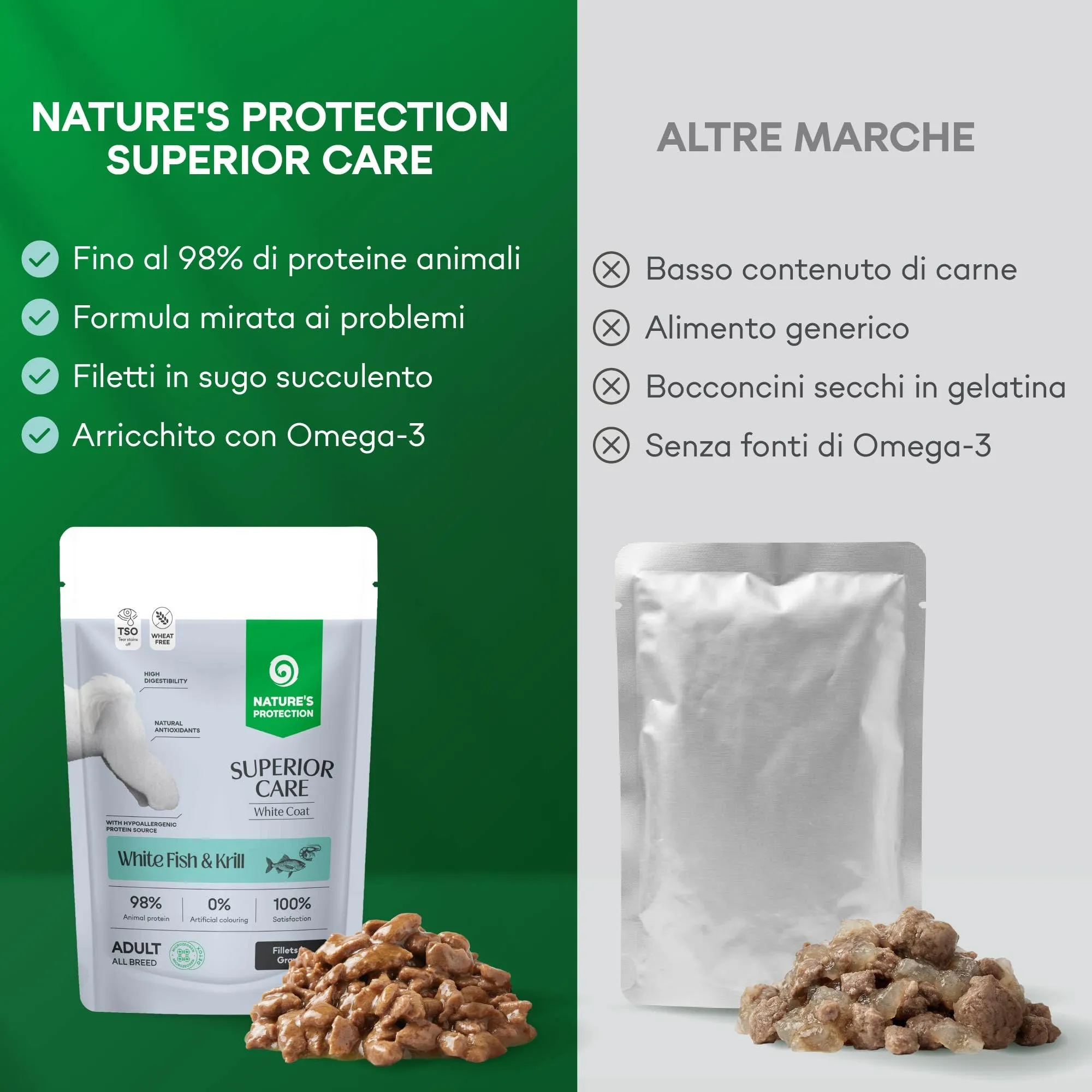 Nature's Protection Superior Care Umido cani, Pesce bianco 12 x 85 g - immagine 6
