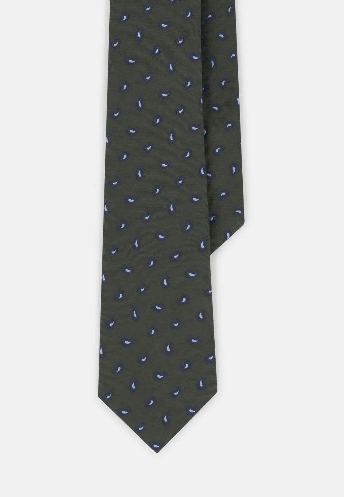 Boggi, Cravatta Jacquard Motivo Micro Paisley In Seta, Uomo, Verde - immagine 1