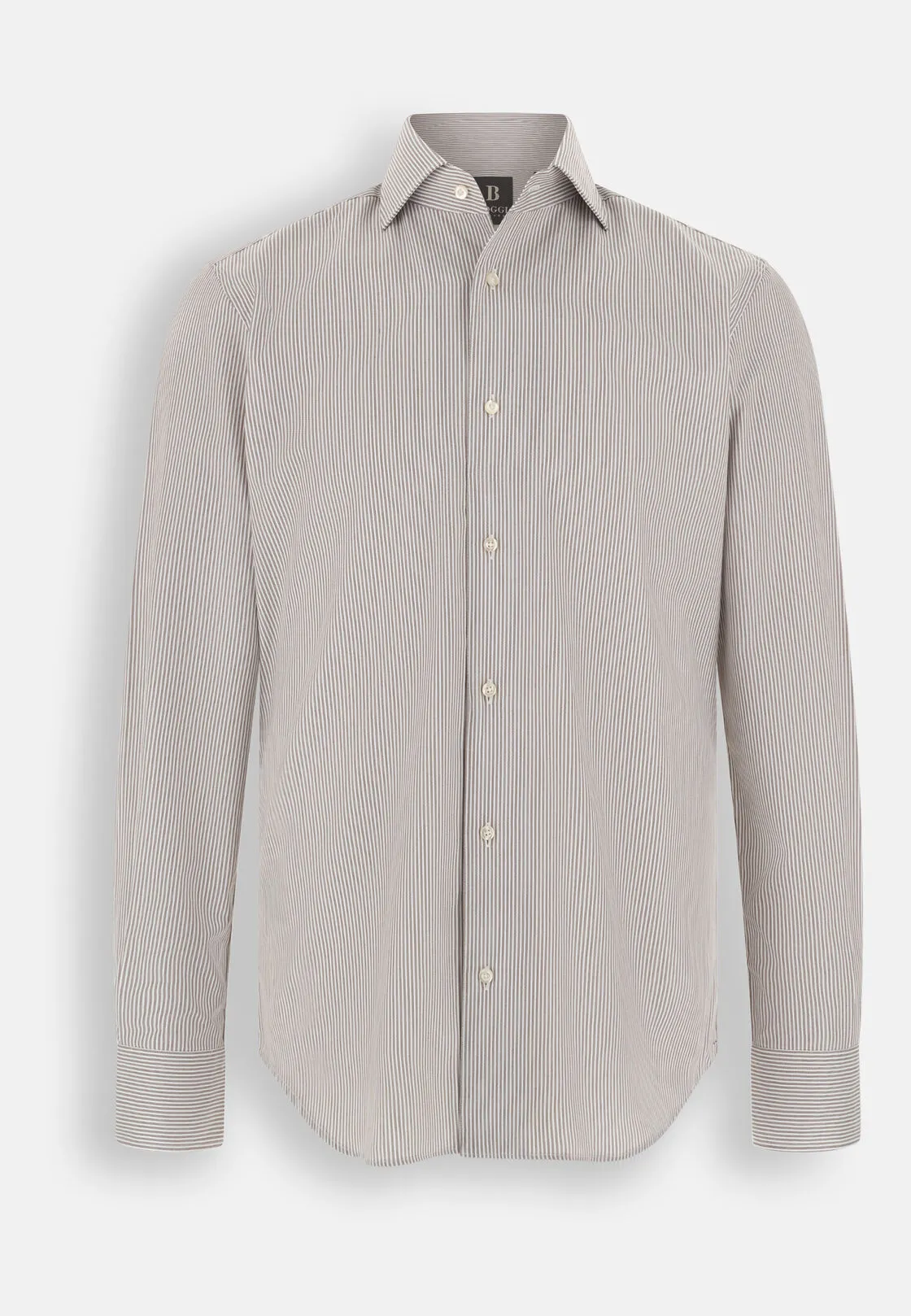 Boggi, Camicia A Righe In Cotone Regular Fit, Uomo, Marrone, Taglia: 38 - immagine 6