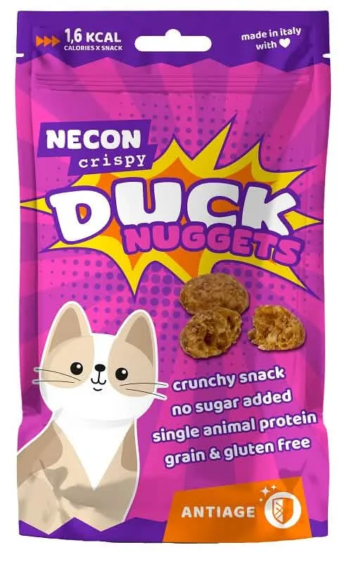 Necon crispy cat duck nuggets antiage 85 g - immagine 1
