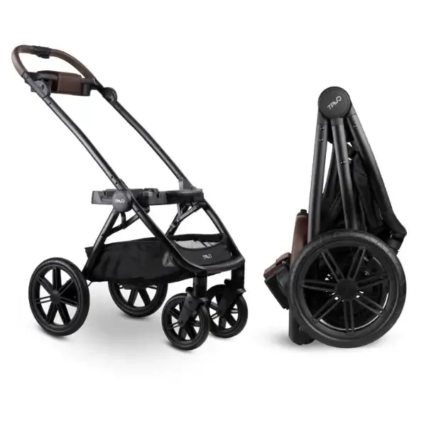 Telaio per passeggino Roscoe Trek compatibile con seggiolini Tavo Nero con dettagli cioccolato - immagine 1