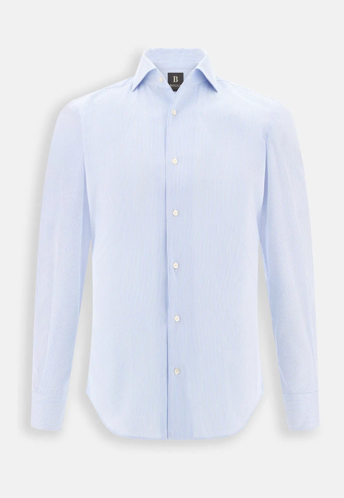 Boggi, Camicia A Righe In Cotone Regular Fit, Uomo, Azzurro, Taglia: 40 - immagine 6