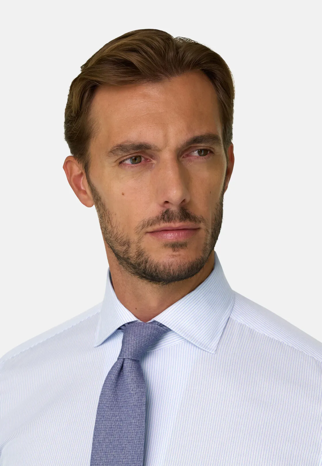 Boggi, Camicia A Righe In Cotone Regular Fit, Uomo, Azzurro, Taglia: 41 - immagine 3