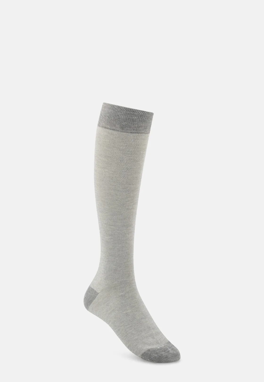Boggi, Calze Lunghe Motivo Oxford In Misto Cotone, Uomo, Light grey - immagine 1