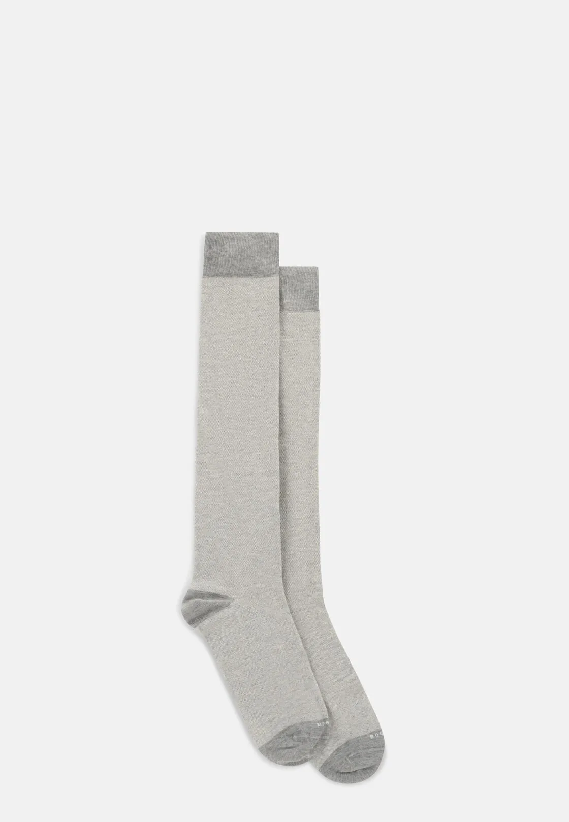 Boggi, Calze Lunghe Motivo Oxford In Misto Cotone, Uomo, Light grey - immagine 2