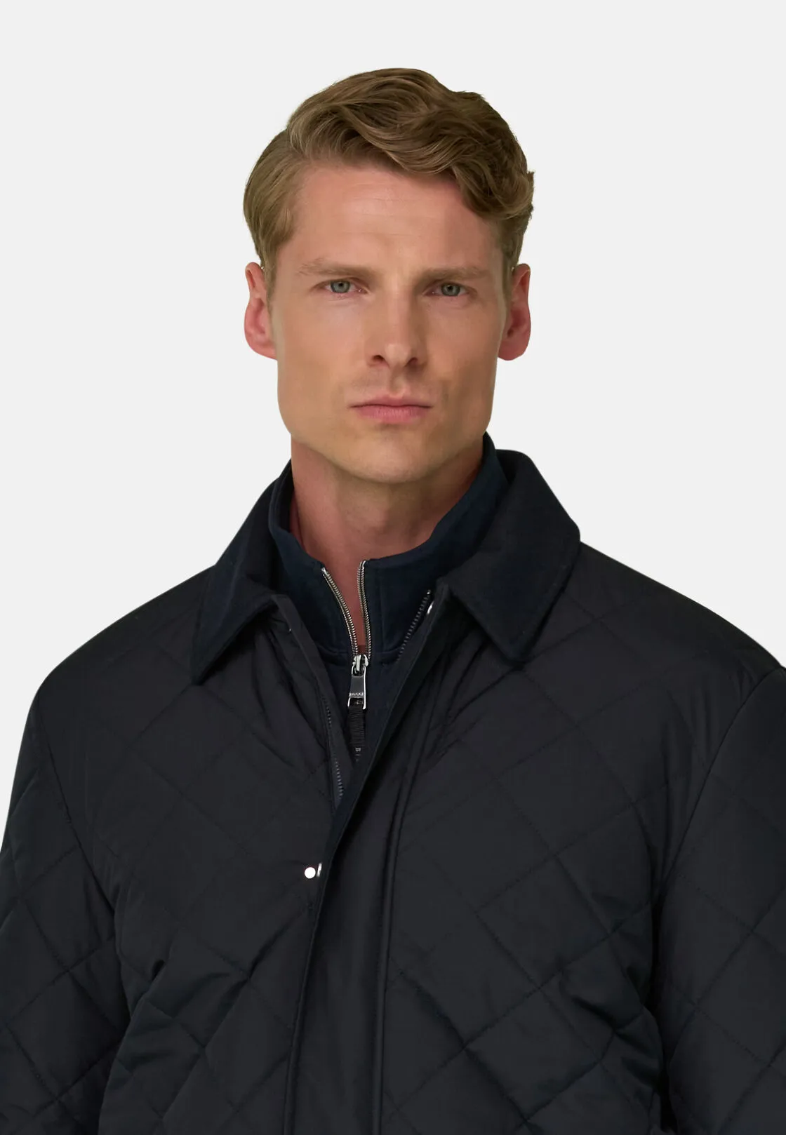 Boggi, Caban Imbottito In Tessuto Tecnico, Uomo, Navy, Taglia: M - immagine 3