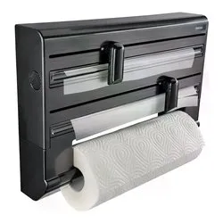 Porta rotolo Parat triplo a parete (38x8,7x26cm) Black diamond 25794 - immagine 1