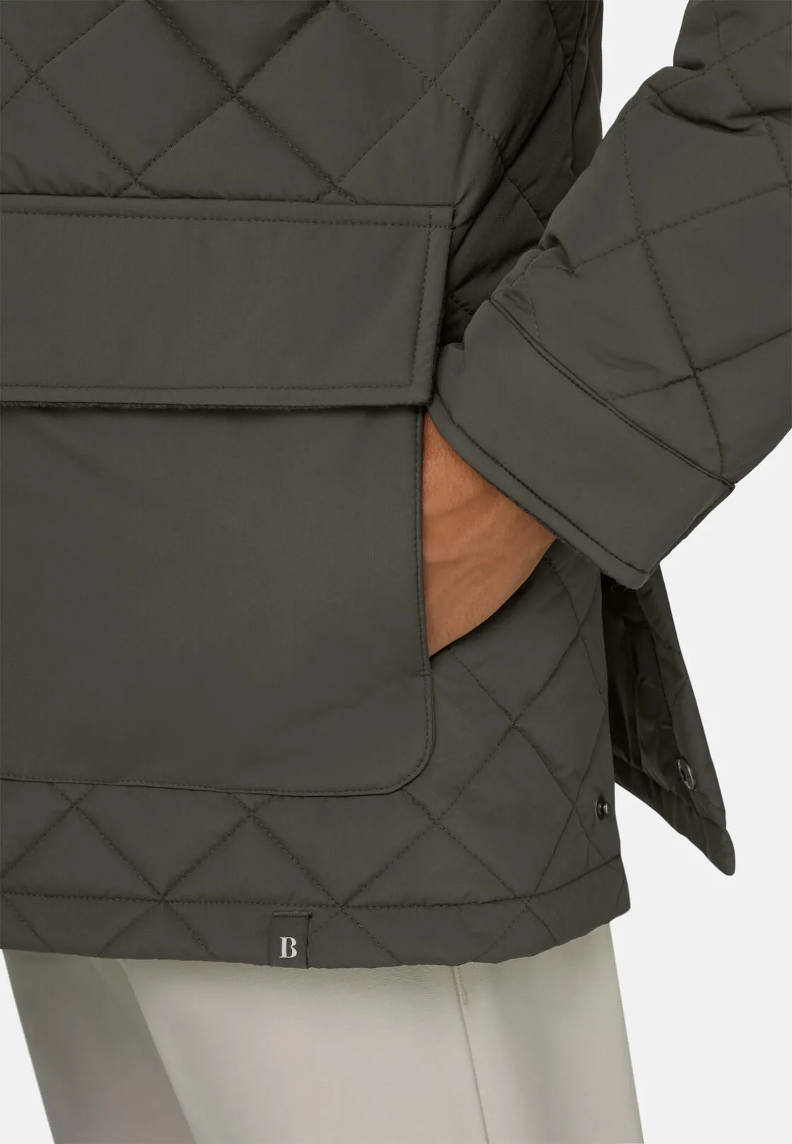 Boggi, Caban Imbottito In Tessuto Tecnico, Uomo, Militare, Taglia: XL - immagine 5