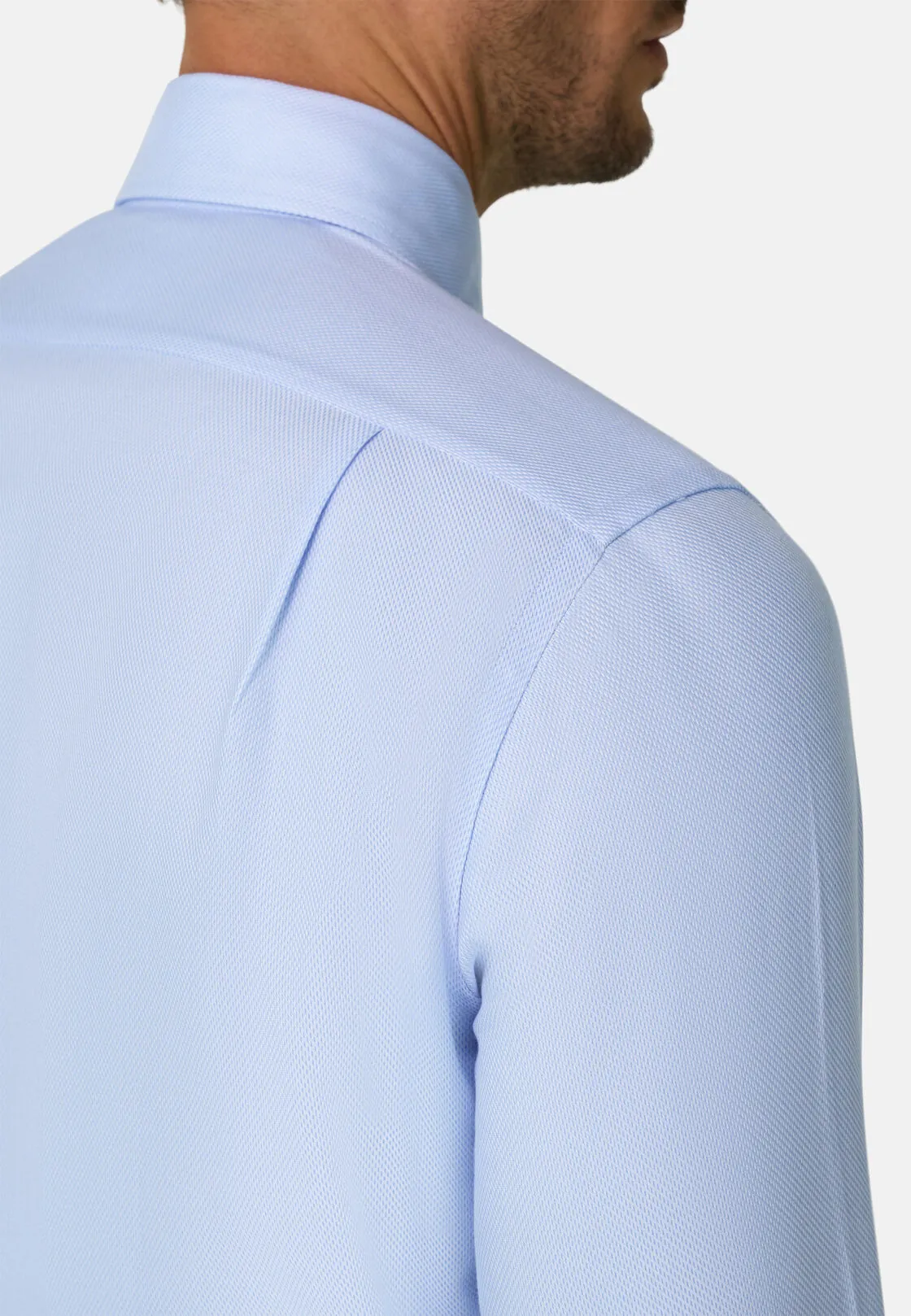 Boggi, Camicia In Dobby In Cotone Regular Fit, Uomo, Azzurro, Taglia: 39 - immagine 4