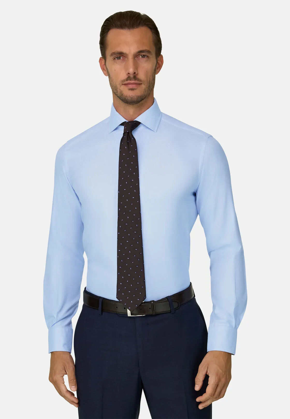 Boggi, Camicia In Dobby In Cotone Regular Fit, Uomo, Azzurro, Taglia: 38 - immagine 1