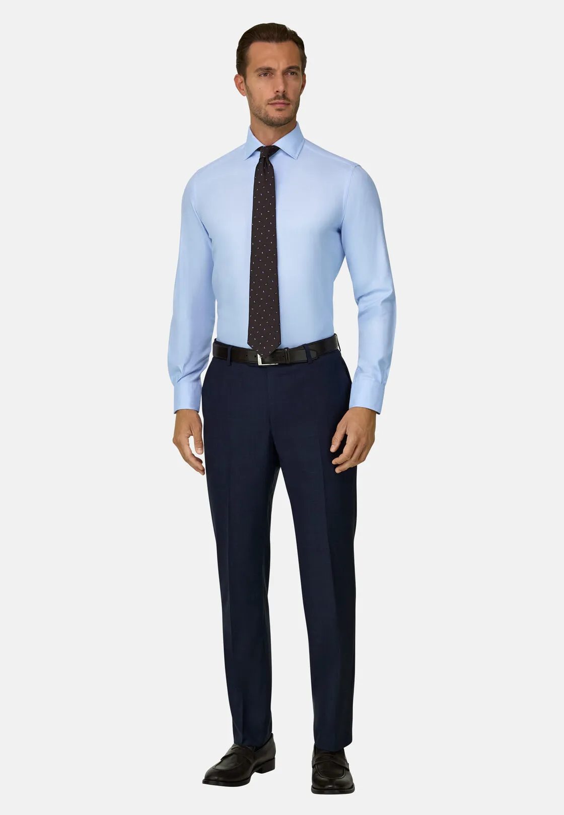 Boggi, Camicia In Dobby In Cotone Regular Fit, Uomo, Azzurro, Taglia: 38 - immagine 2
