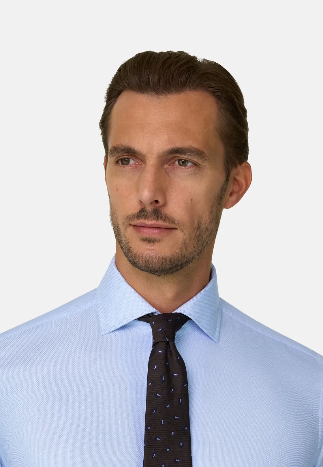 Boggi, Camicia In Dobby In Cotone Regular Fit, Uomo, Azzurro, Taglia: 43 - immagine 3