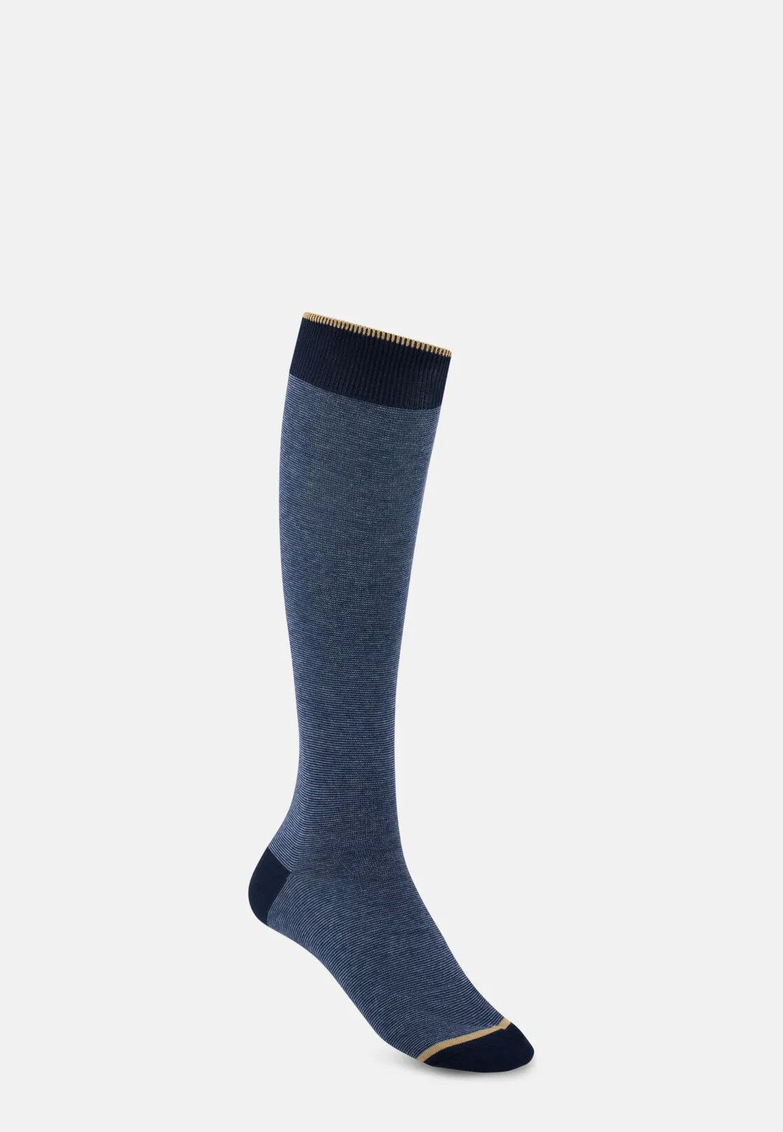 Boggi, Calze Lunghe Motivo Righe In Misto Cotone, Uomo, Navy - immagine 1