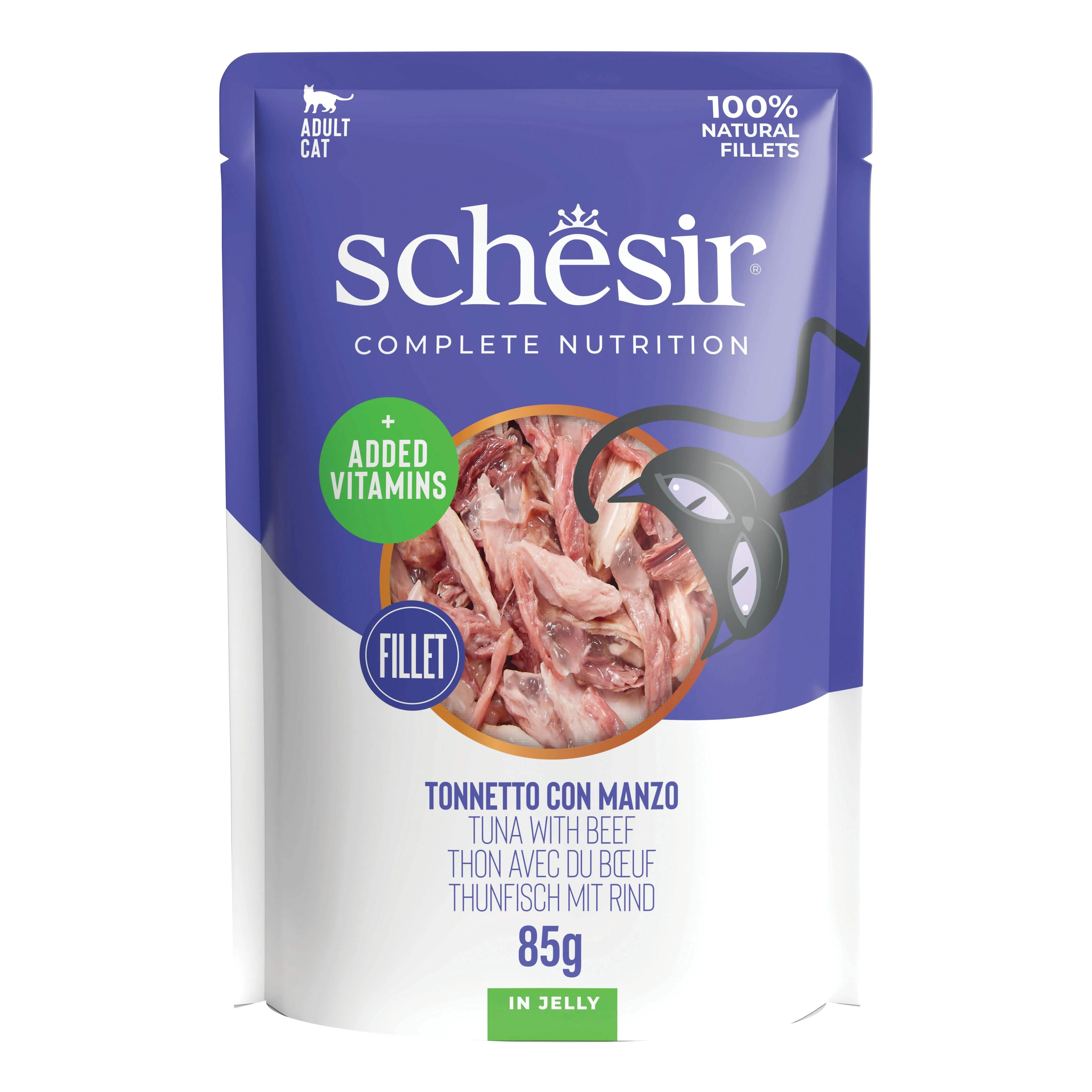 Schesir cat tonnetto con manzo busta 85 g - immagine 1
