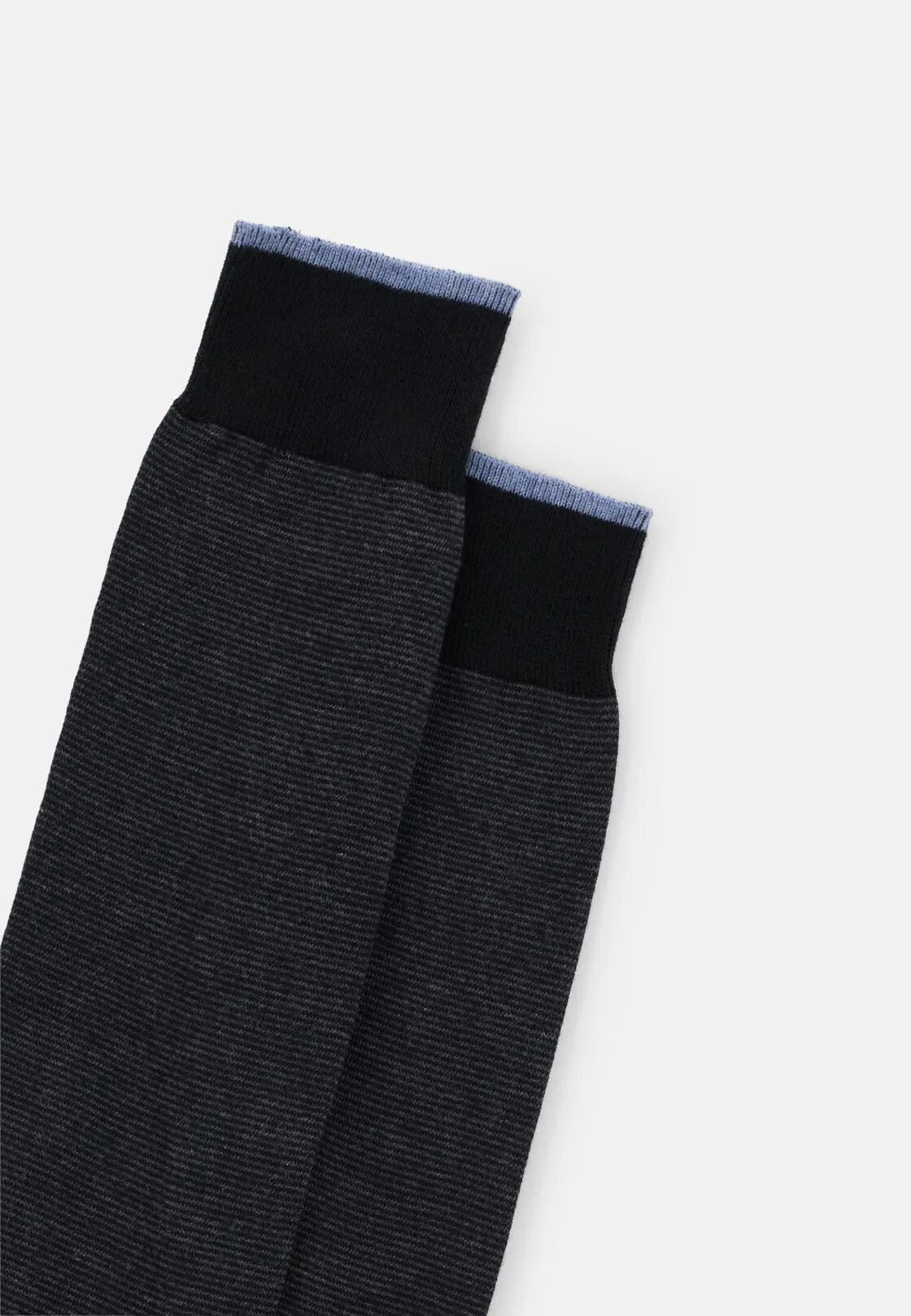 Boggi, Calze Lunghe Motivo Righe In Misto Cotone, Uomo, Nero - immagine 3