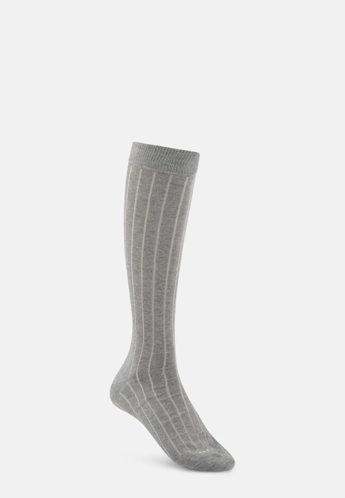 Boggi, Calze Lunghe Motivo Gessato In Misto Cotone, Uomo, Light grey - immagine 1