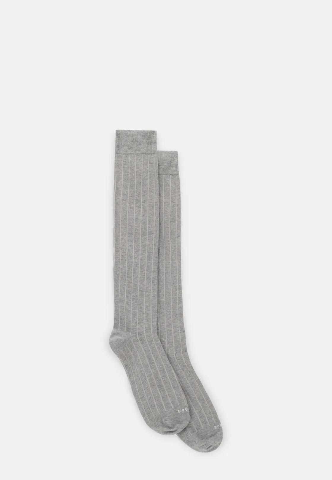 Boggi, Calze Lunghe Motivo Gessato In Misto Cotone, Uomo, Light grey - immagine 2