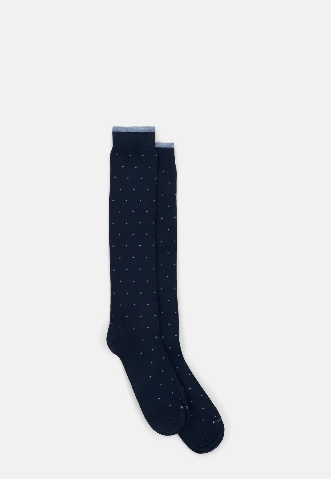 Boggi, Calze Lunghe Motivo Pois In Misto Cotone, Uomo, Navy - immagine 2