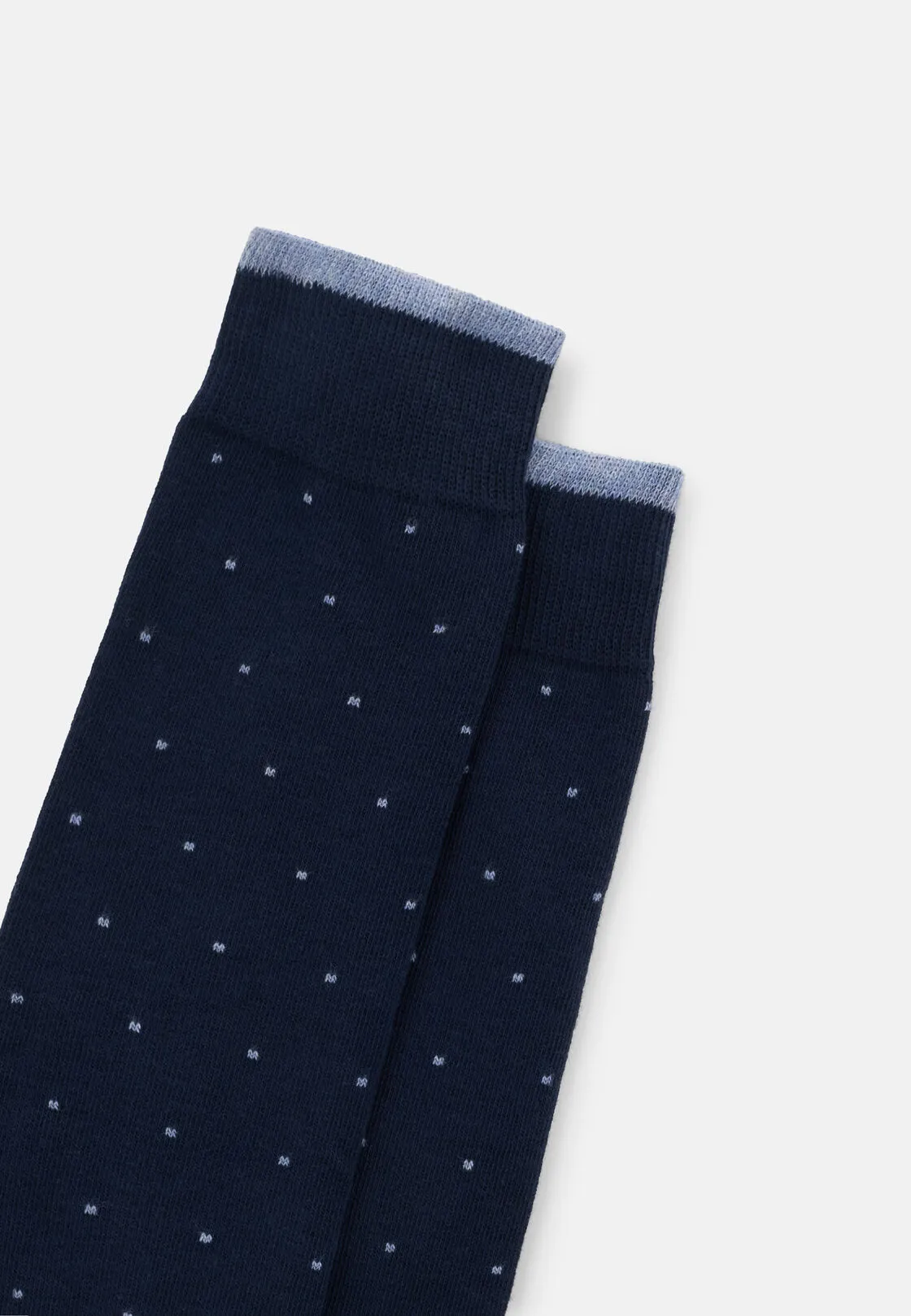 Boggi, Calze Lunghe Motivo Pois In Misto Cotone, Uomo, Navy - immagine 3