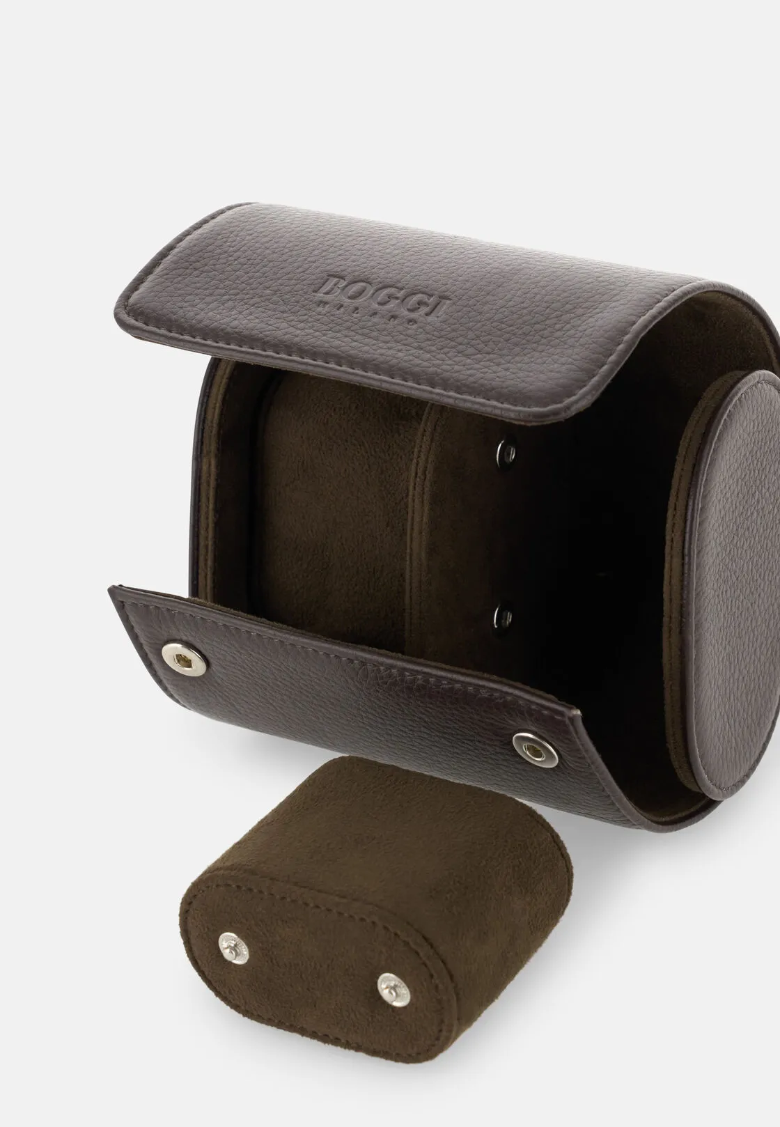 Boggi, Porta Orologi In Pelle Bottalata, Uomo, Marrone scuro - immagine 3