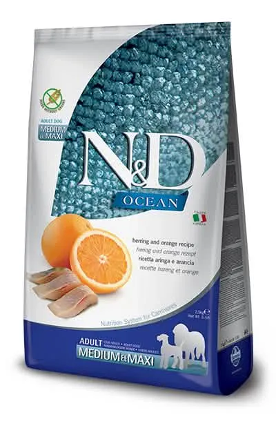 N&d ocean dog herring & orange adult medium/maxi 2,5 kg - immagine 1