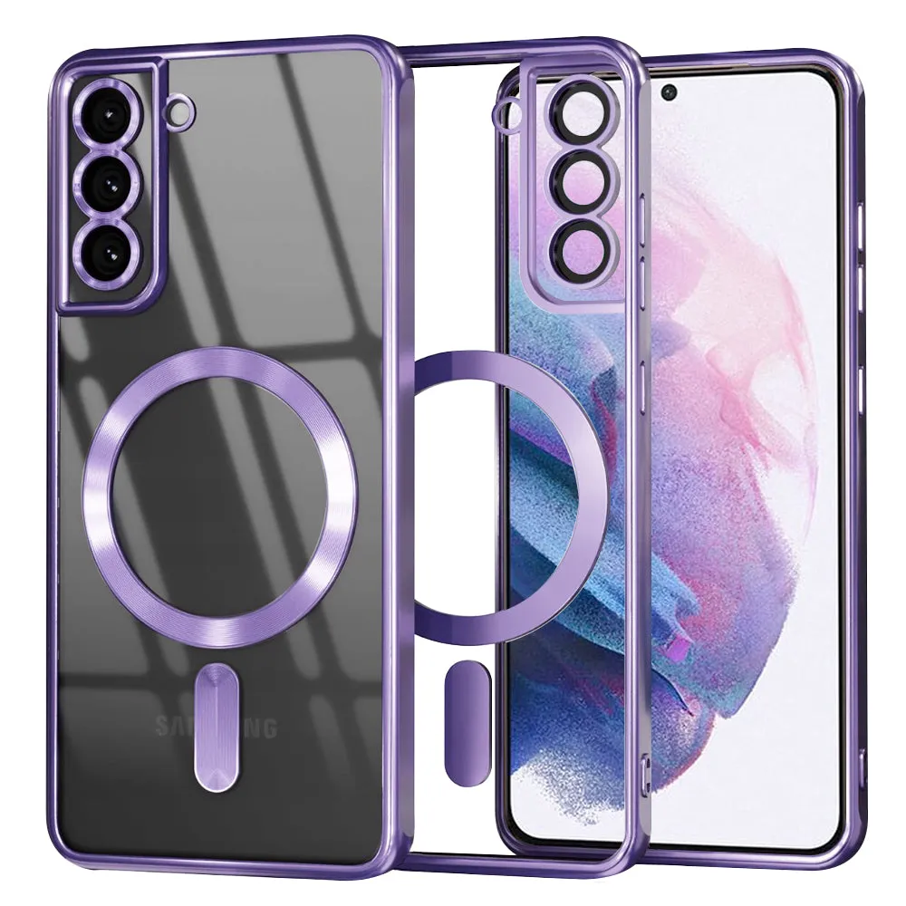 Custodia MagSafe per Samsung Galaxy S21+ 5G G996, Techsuit, Luxury Crystal, Viola Chiaro - immagine 1