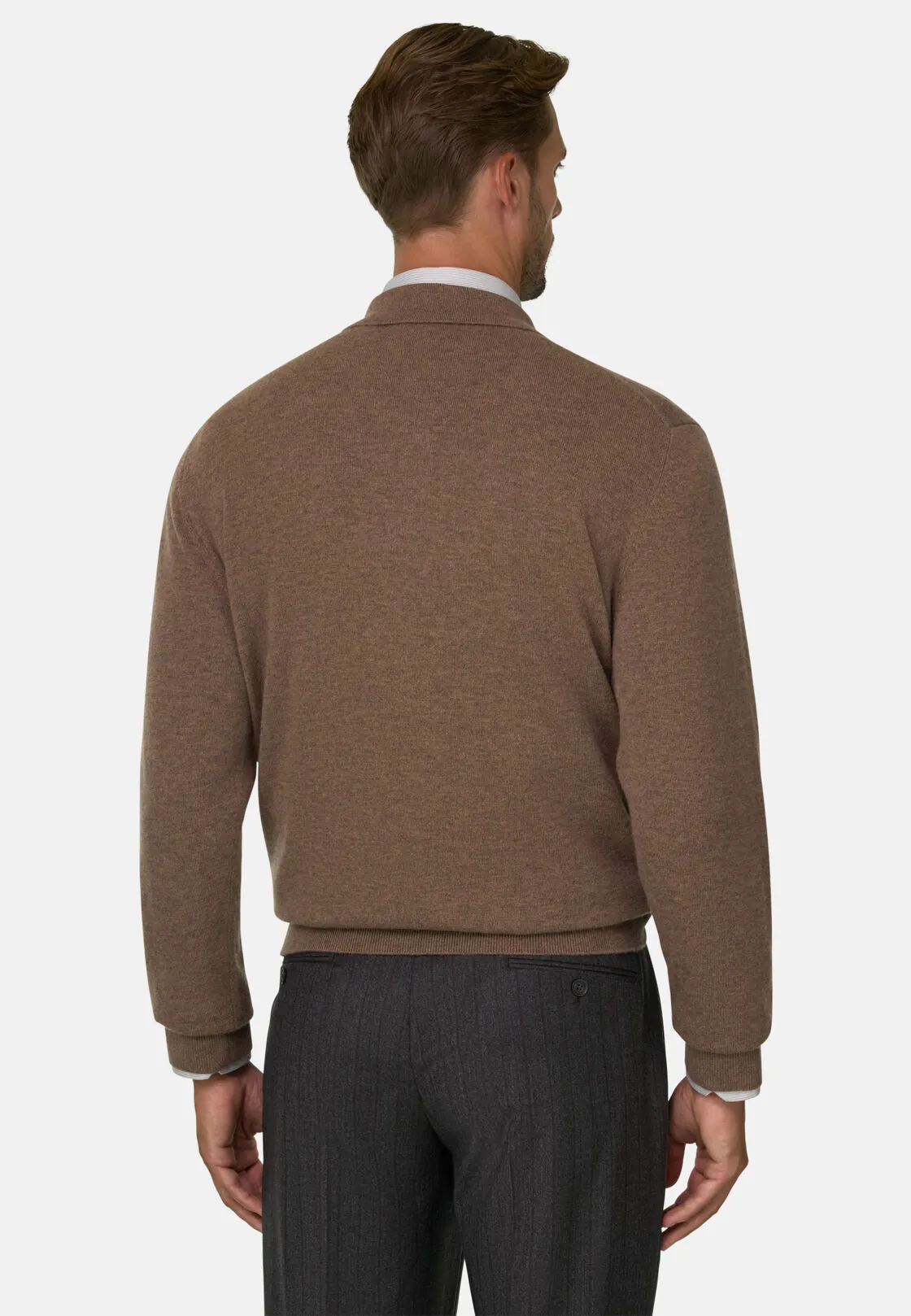 Boggi, Polo Di Maglia In Lana Cashmere, Uomo, Marrone, Taglia: XL - immagine 4