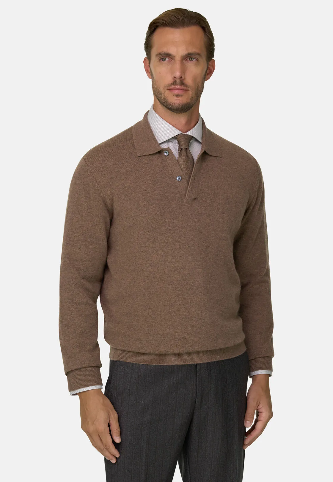 Boggi, Polo Di Maglia In Lana Cashmere, Uomo, Marrone, Taglia: XXL - immagine 1