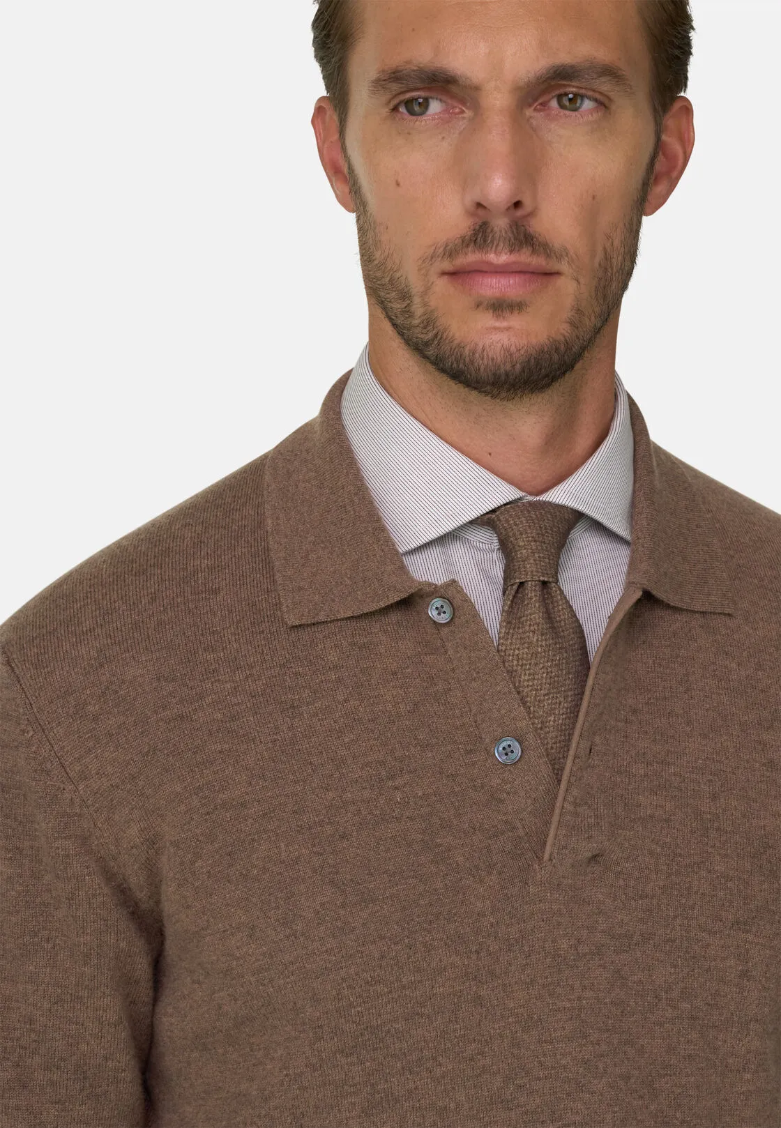 Boggi, Polo Di Maglia In Lana Cashmere, Uomo, Marrone, Taglia: XXL - immagine 3