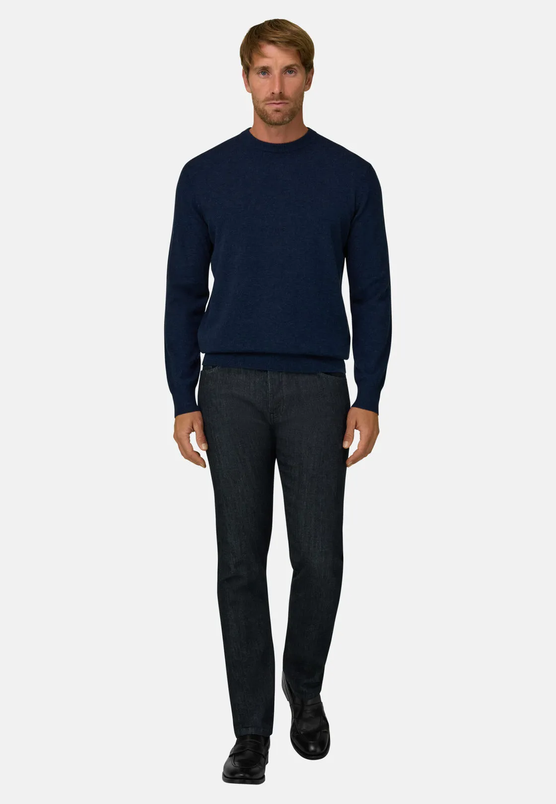 Boggi, Maglia Girocollo In Lana E Cashmere, Uomo, Navy, Taglia: M - immagine 2
