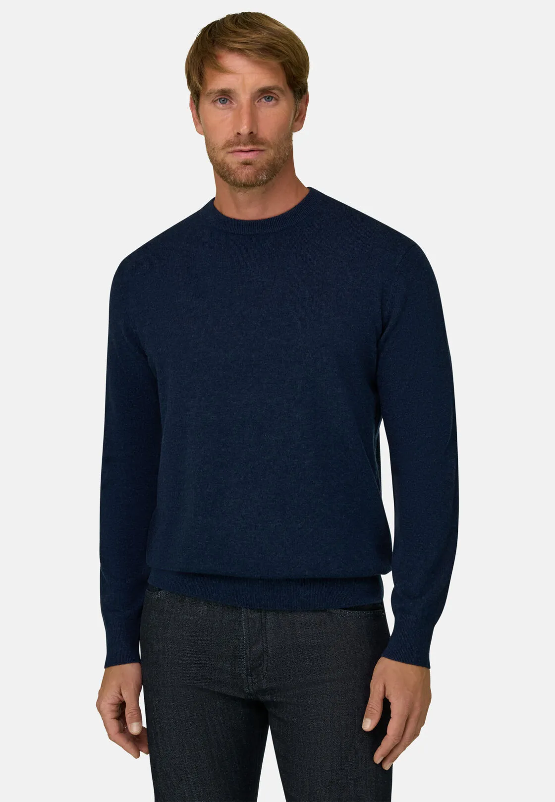 Boggi, Maglia Girocollo In Lana E Cashmere, Uomo, Navy, Taglia: S - immagine 1