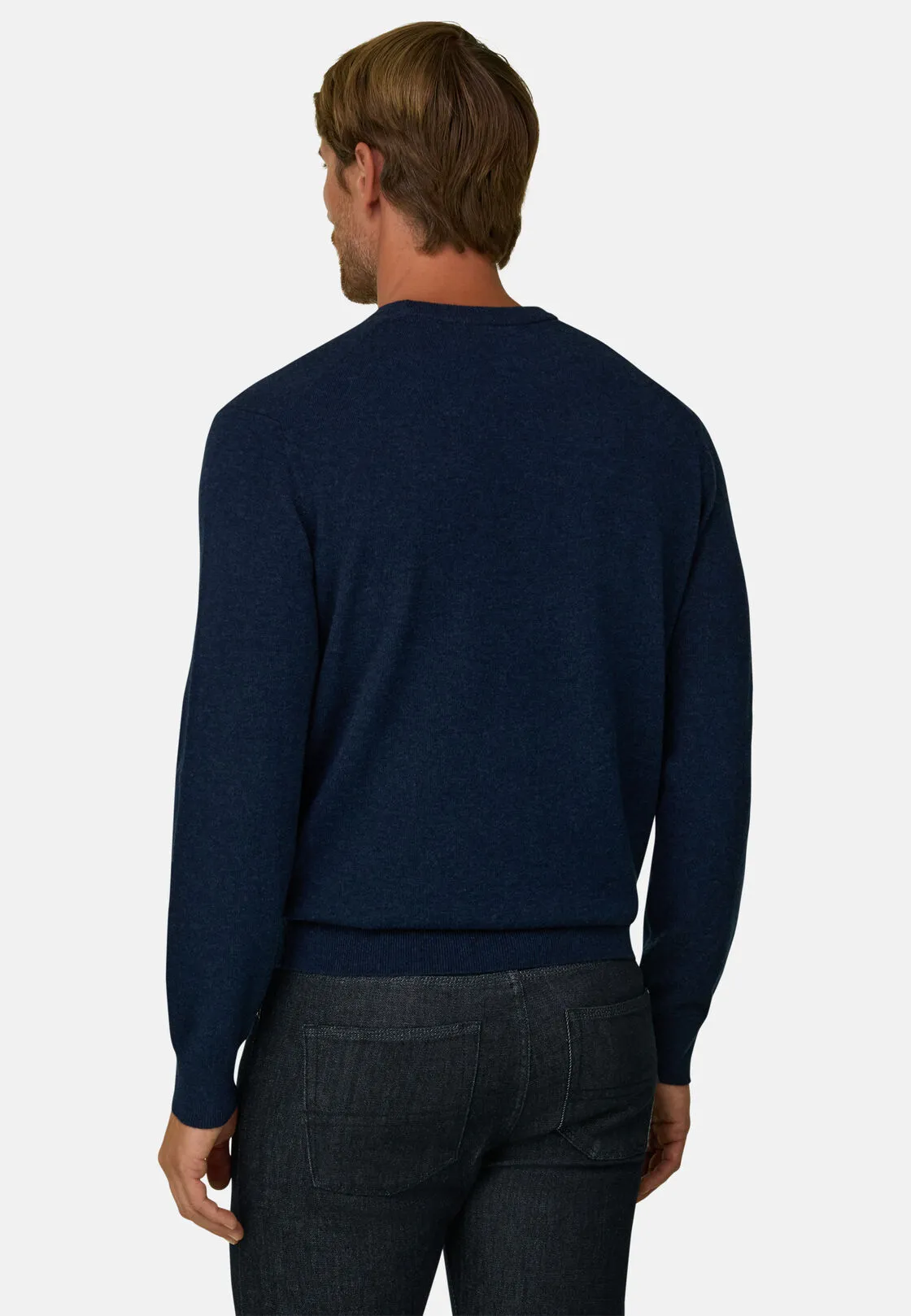 Boggi, Maglia Girocollo In Lana E Cashmere, Uomo, Navy, Taglia: S - immagine 4
