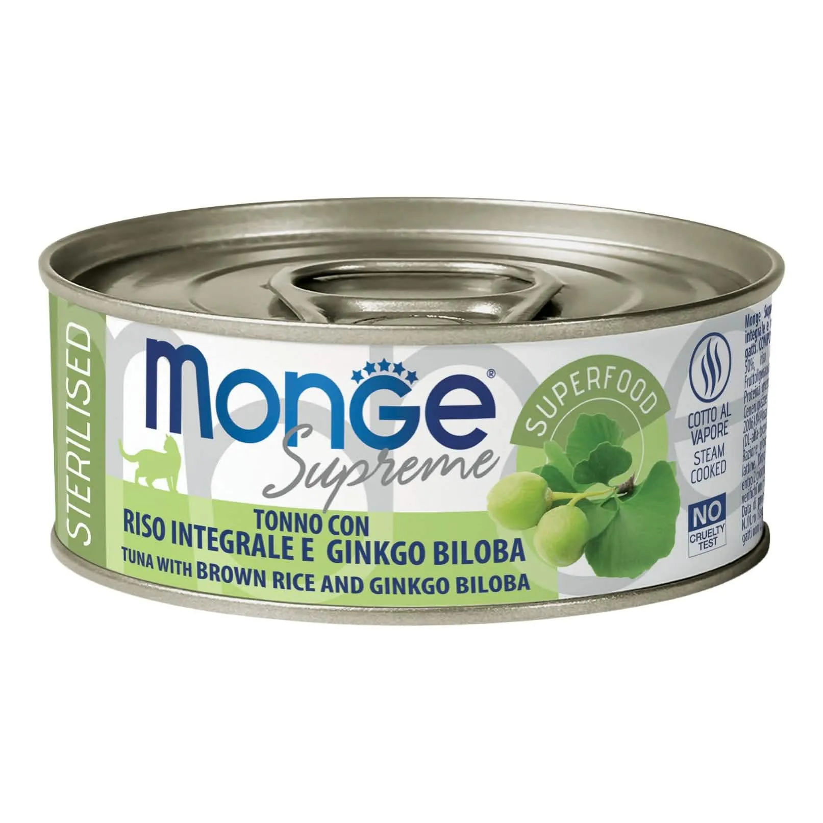 Monge supreme sterilised tonno riso integrale ginkgo biloba 80 g - immagine 1