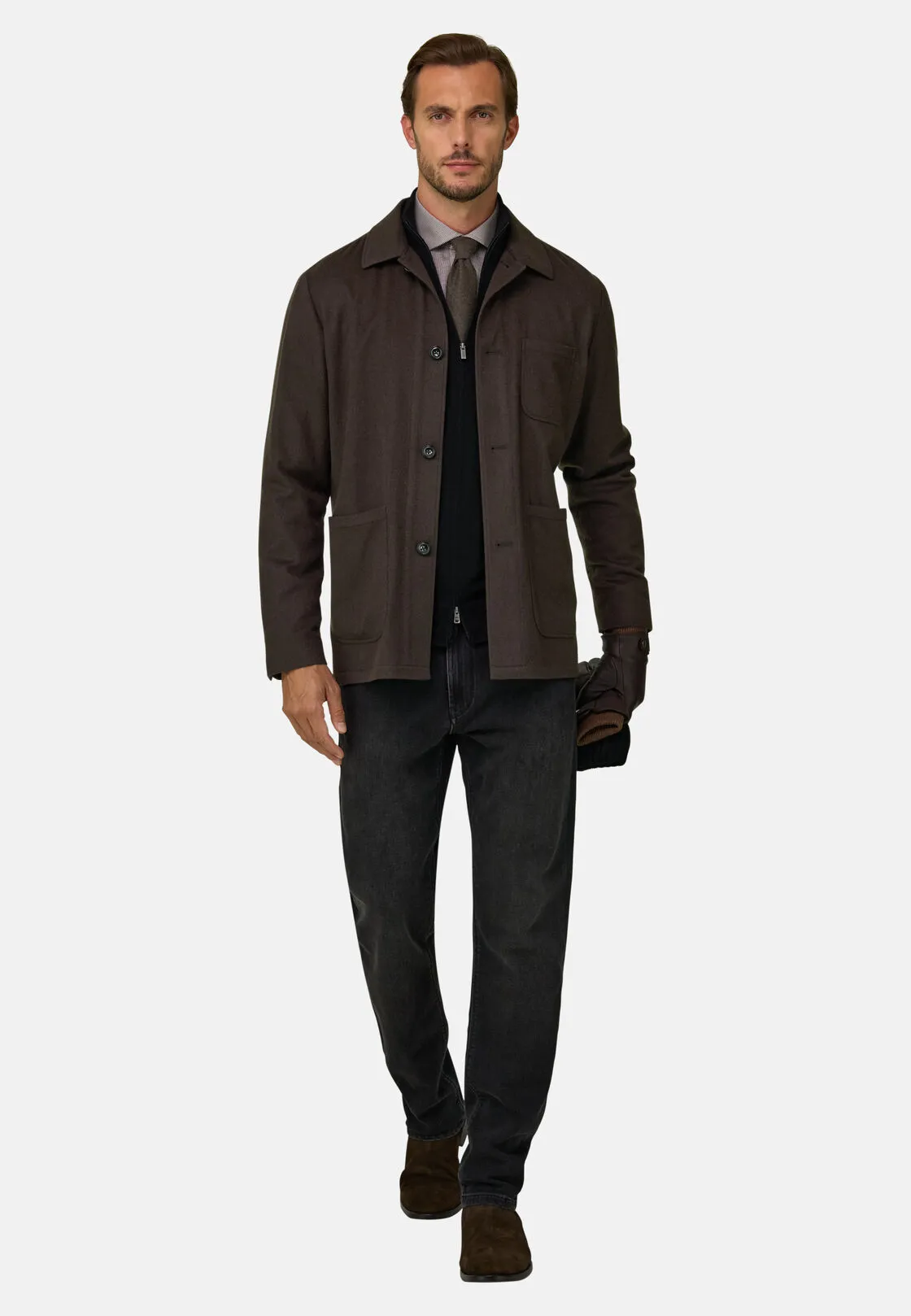 Boggi, Trade | Giacca Camicia In Cashmere, Uomo, Marrone scuro, Taglia: 50 - immagine 2