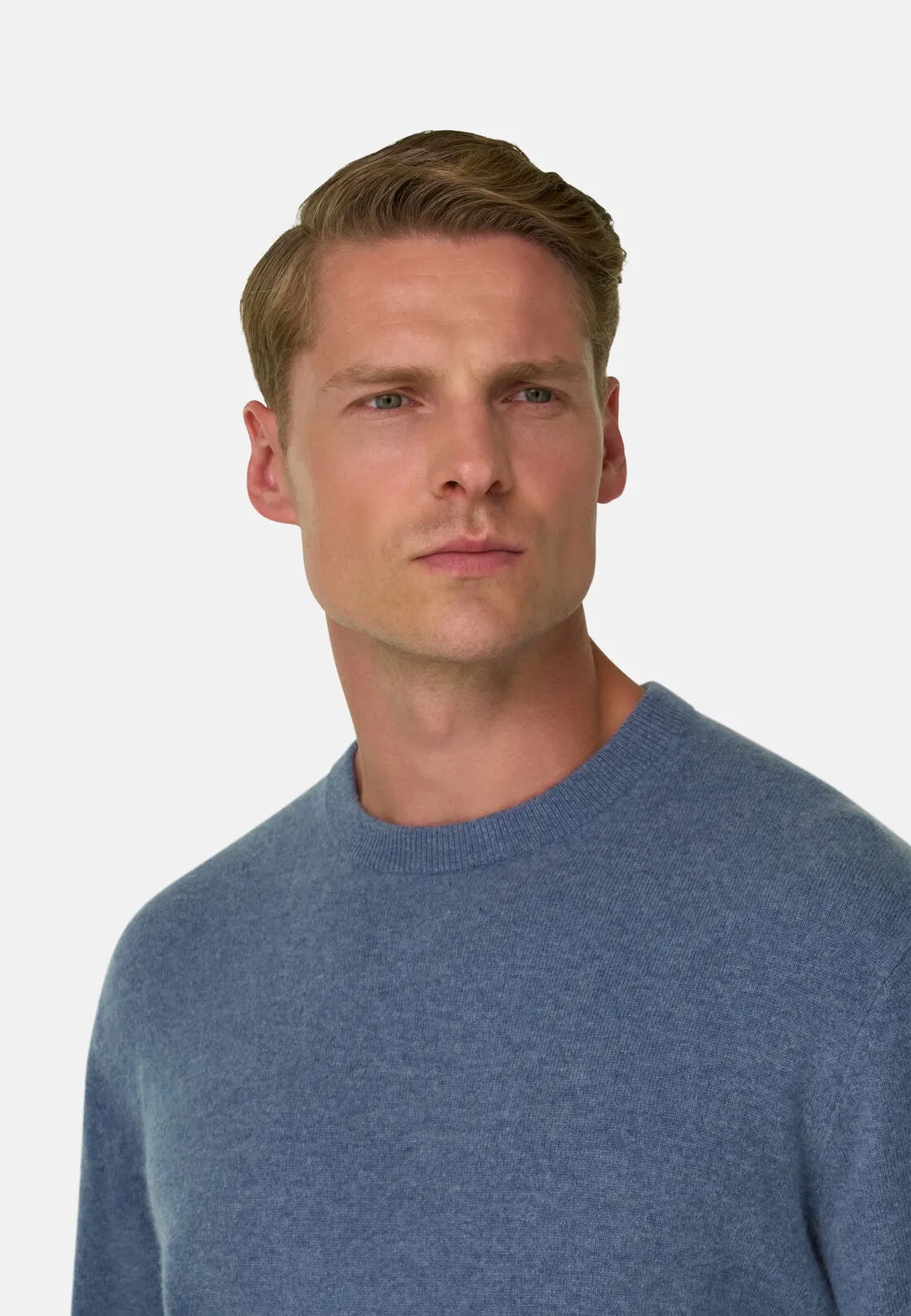 Boggi, Maglia Girocollo In Lana E Cashmere, Uomo, Azzurro, Taglia: M - immagine 3