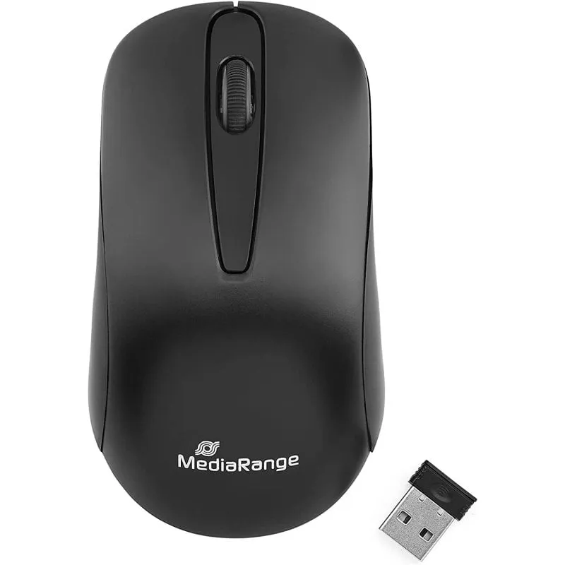 Mouse ottico wireless Mediarange MROS209 1200 DPI Nero - immagine 1