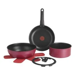 Batteria pentole Alluminio antiaderente ( 7 pz) INGENIO RUBINO Rosso 0102976000007 - immagine 1