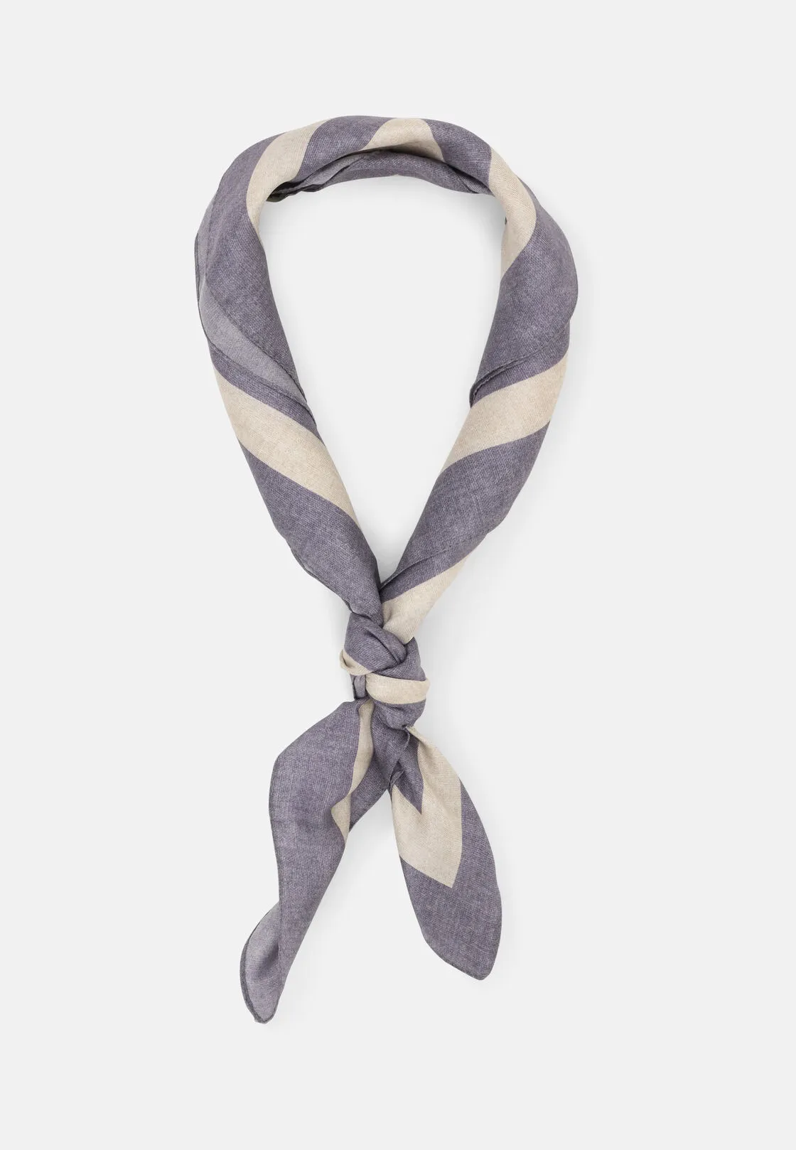 Boggi, Bandana Stampa Bordi A Contrasto In Seta, Uomo, Light grey - immagine 2